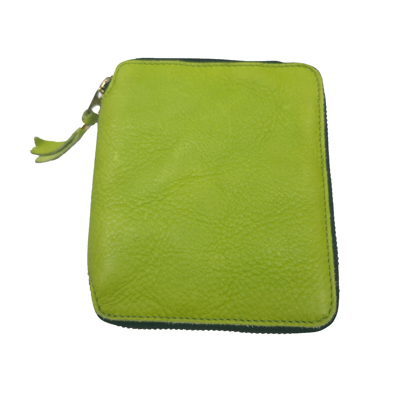 Comme Des Garcons Zip Around Washed Green Leather Wallet NWT CDG SA 2100WW Comme Des Garcons Zip Around Washed Green Leather Wallet NWT CDG SA 2100WW