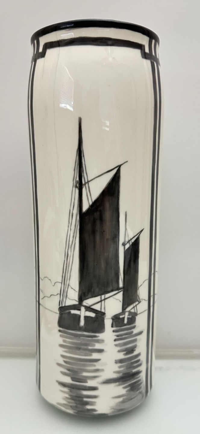 Antique Belleek Lenox Cream Hand Painted Maritime Sail Boat Porcelain 11 Antique Belleek Lenox Cream Hand Painted Maritime Sail Boat Porcelain 11