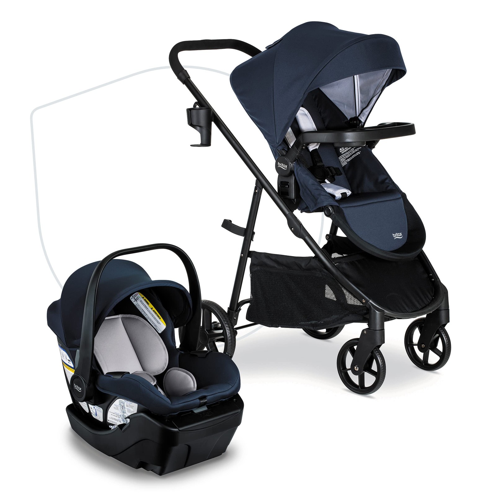 Britax Willow Brook Travel System With Aspen Base Navy Glacier
