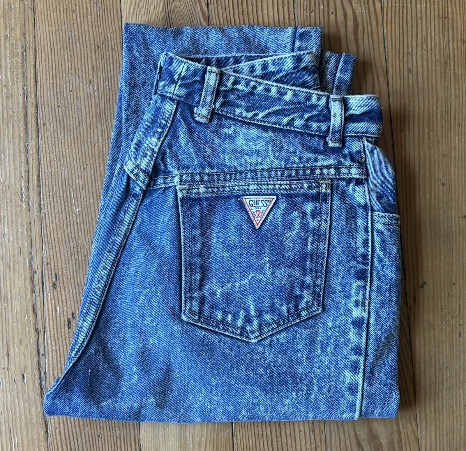 1988-89 Guess Acid Wash Style 1015 Marilyn Jeans 32, Measure 29x26