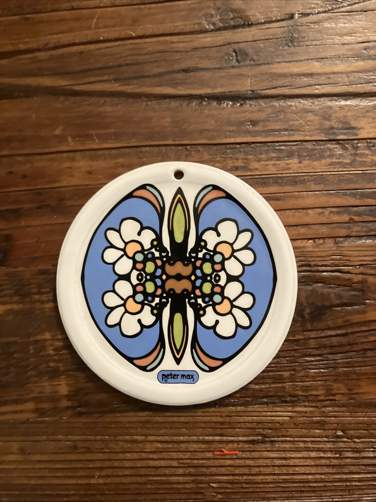 Vintage 1960s or 1970s Peter Max Daisy Ceramic Ornament Vintage 1960s or 1970s Peter Max Daisy Ceramic Ornament