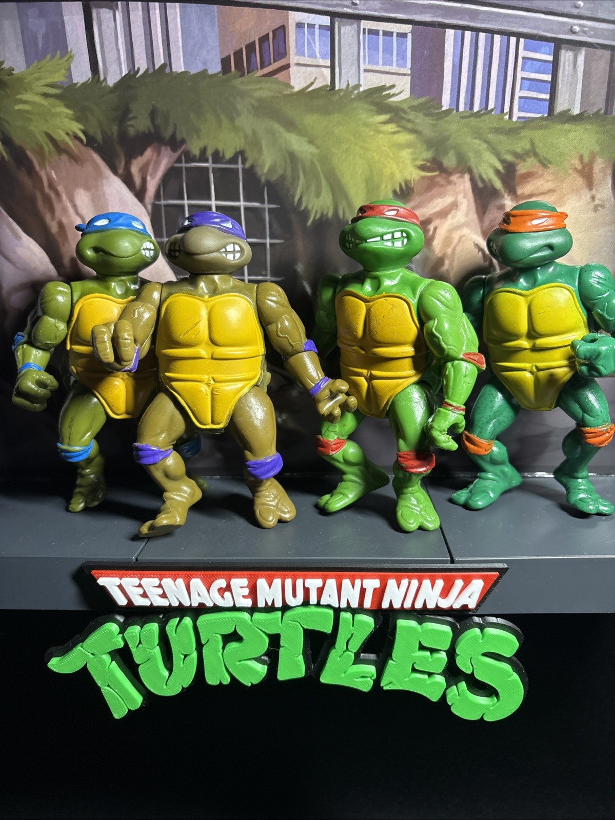 Vintage 1988 TMNT Soft Head Made in Macao Figure Lot (4) Original Turtles