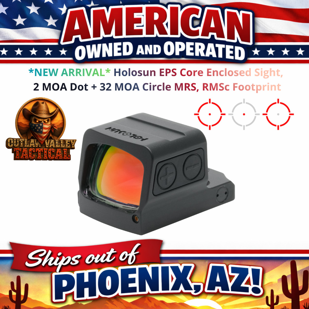 Holosun EPS Core Enclosed Sight, 2 MOA Dot + 32 MOA Circle MRS, RMSc Footprint