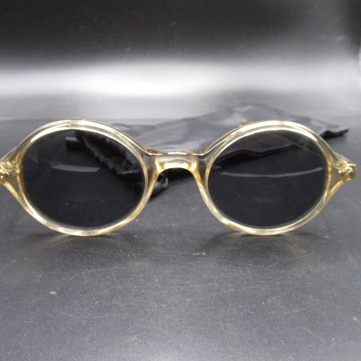 Ralph Lauren Vintage Style Oval Eyeglass Frames Clear Amber Gold Tone 45-20-140