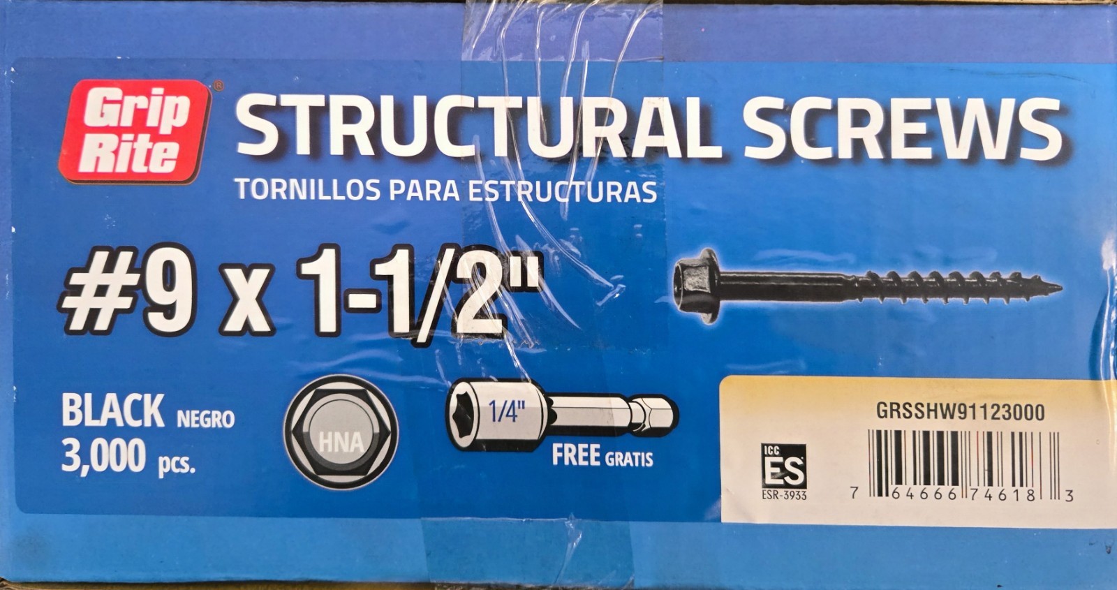 Grip-Rite Grip Rite Structural Screws Black - #9 x 1-1/2 Grip-Rite Grip Rite Structural Screws Black - #9 x 1-1/2
