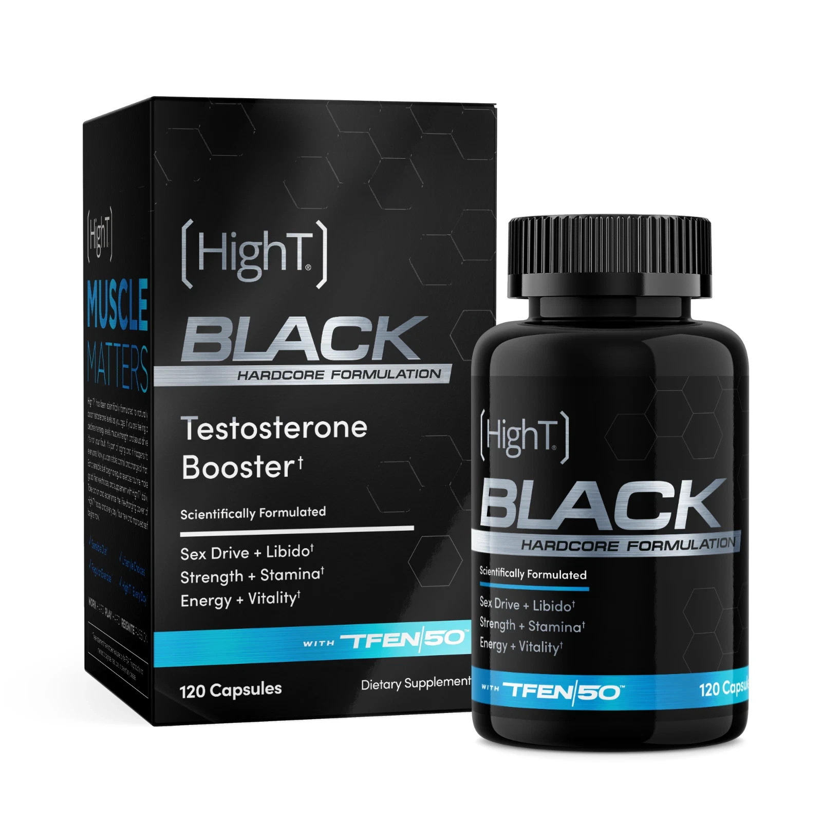 High T Black 120ct Men Supplement | Energy Strength Stamina Libido Support