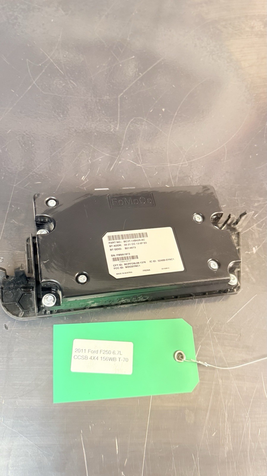 2011-2012 Ford F250 Sync Communication Voice Control Module BC3T-14B428-AC OEM