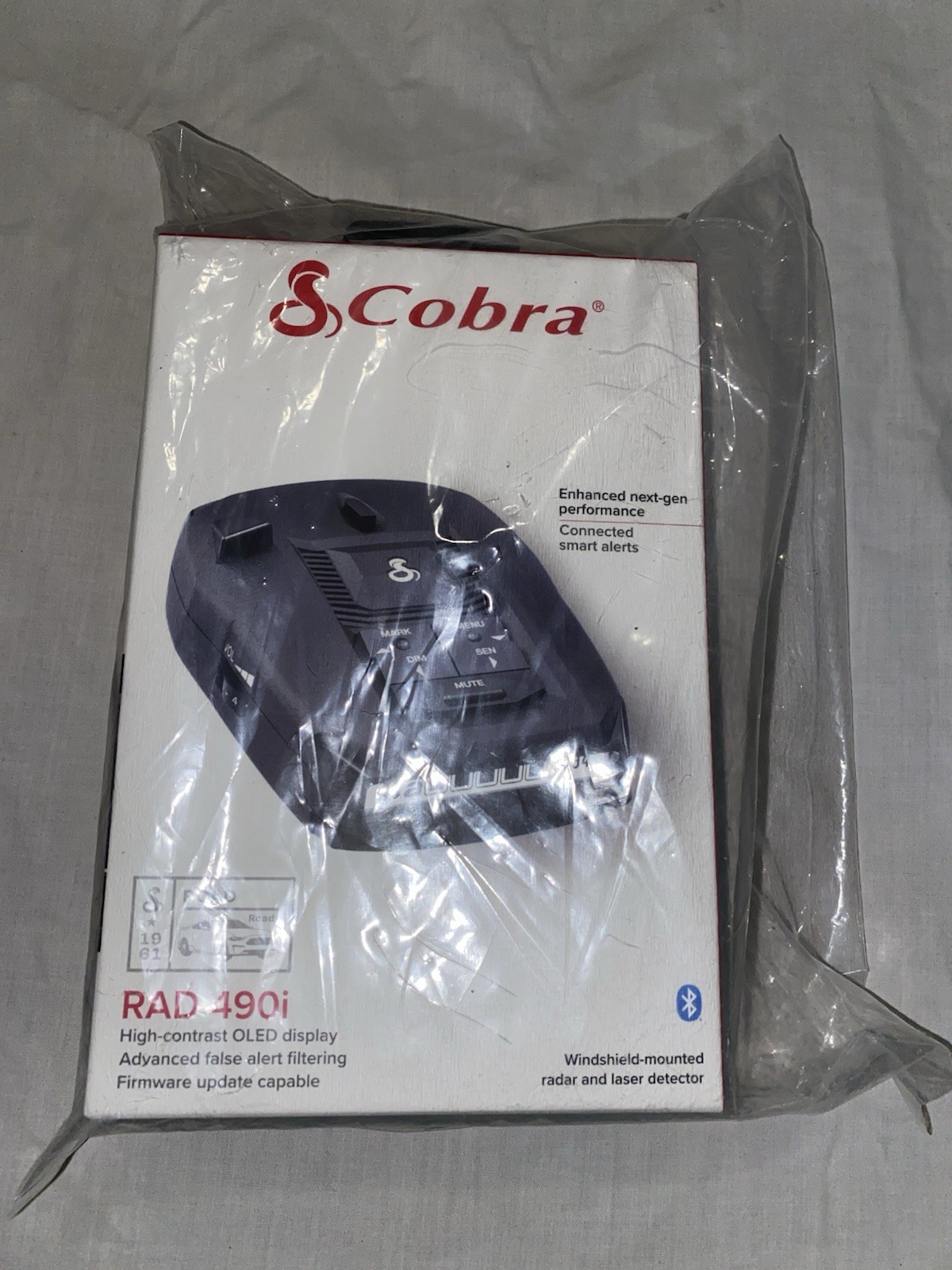 Cobra RAD 490i Radar Detector New in Box Factory Sealed Outer Plastic Intact