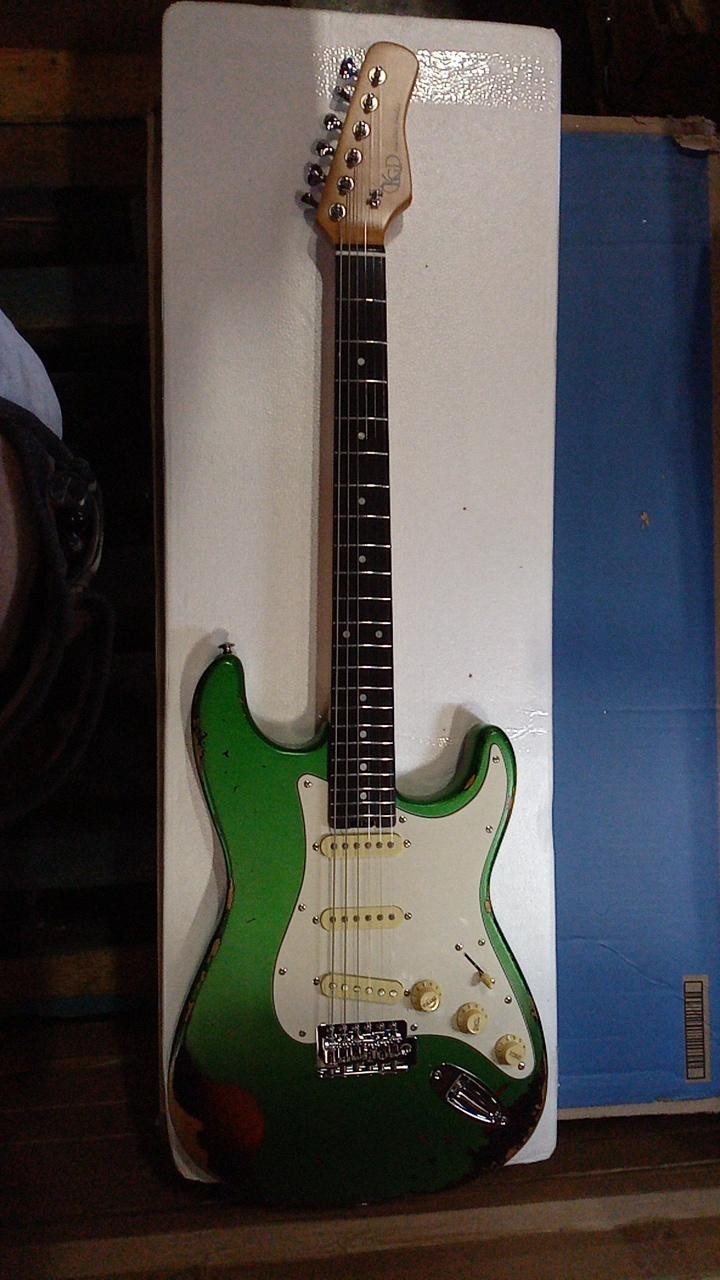 Used KGD Metallic Green Aged Electric Guitar, SSS Single Tremolo, Used KGD Metallic Green Aged Electric Guitar, SSS Single Tremolo,