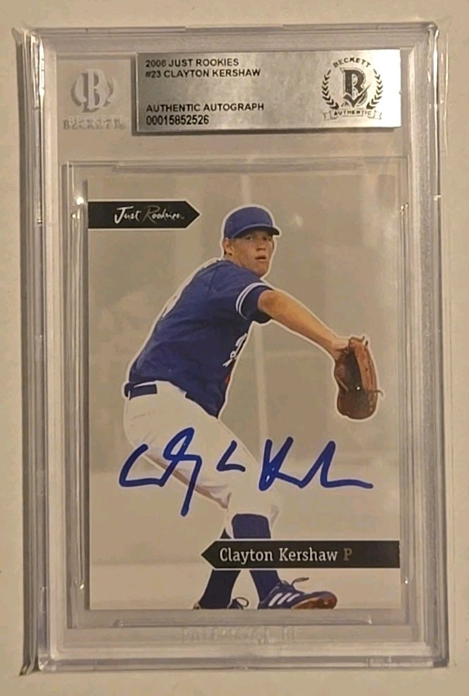 Clayton Kershaw Signed Autographed 2006 Just Rookies Card RARE Dodgers Beckett Clayton Kershaw Signed Autographed 2006 Just Rookies Card RARE Dodgers Beckett