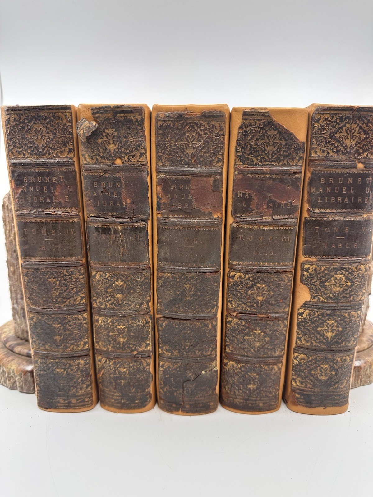 Brunet Manuel du Libraire 1843–44 5 Vol Paris Leather Set (NA7a)