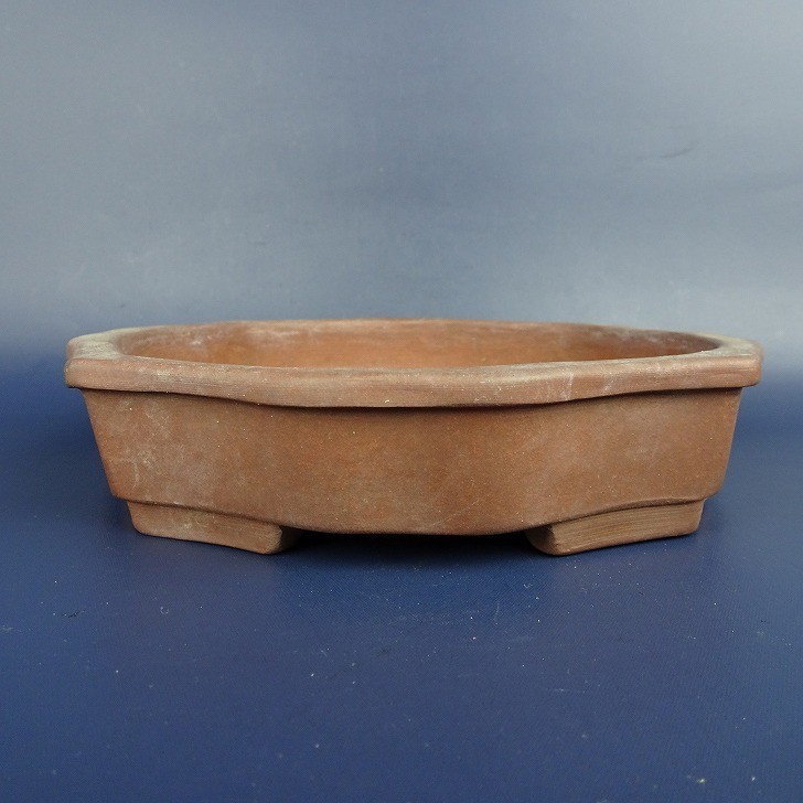 Japanese Bonsai Pot Signed Unglazed Rimmed Rinka 17cm-BP1848