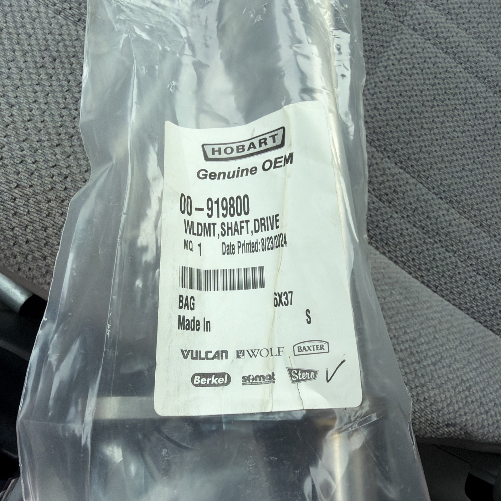 Hobart Weldment,Shaft,Drive 00-919800 - Genuine OEM Replacement Part