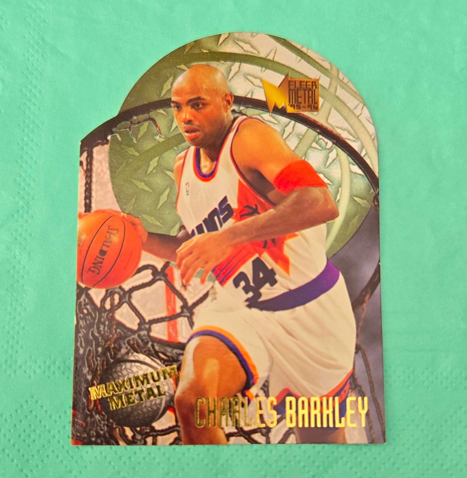 Fleer 1995-96 Fleer Metal Maximum Metal Charles Barkley 1 of 10 Suns /10 Fleer 1995-96 Fleer Metal Maximum Metal Charles Barkley 1 of 10 Suns /10