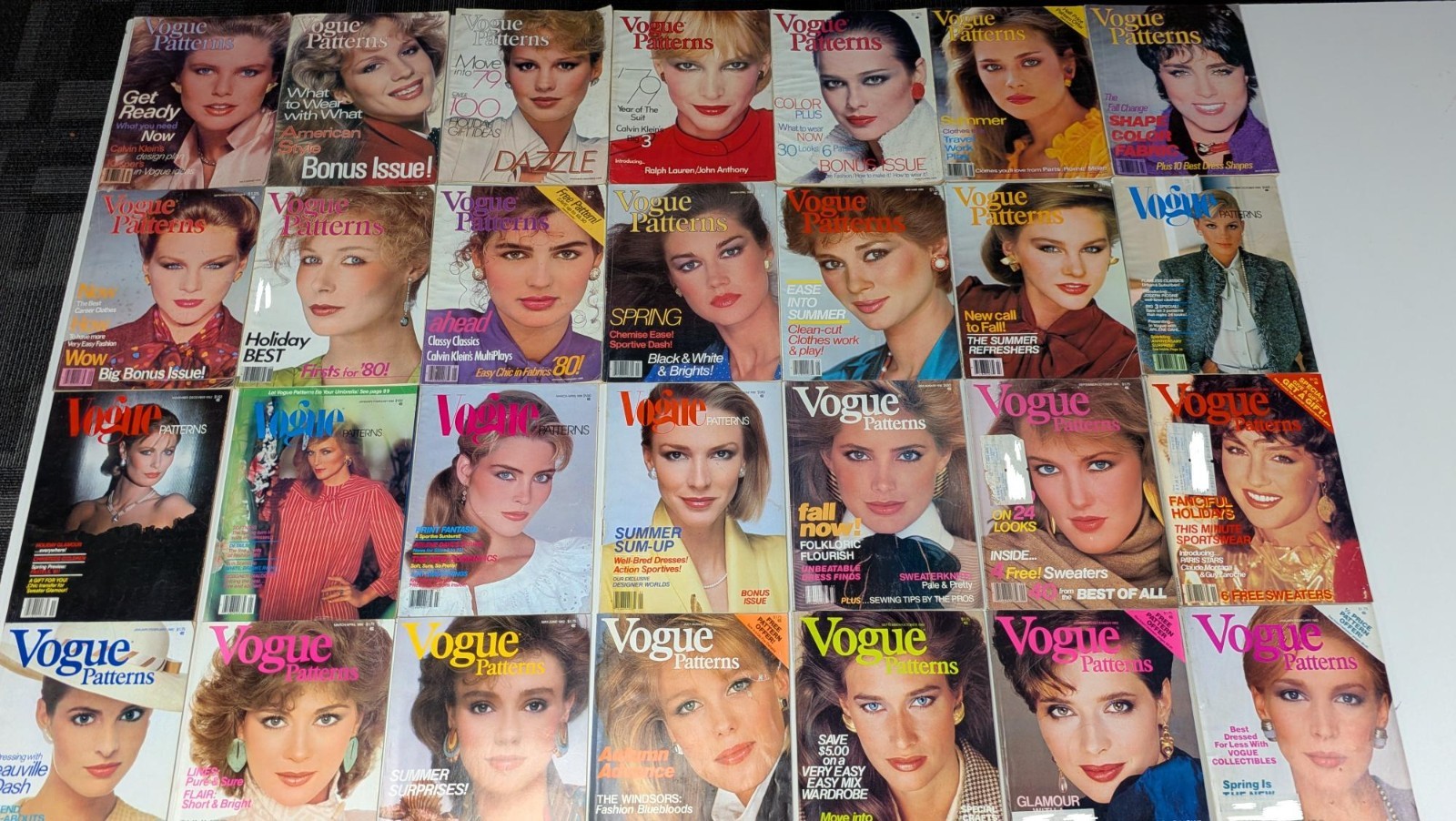 Vintage Complete Run of (28) VOGUE PATTERNS Magazines - July 1979 thru Feb. 1983
