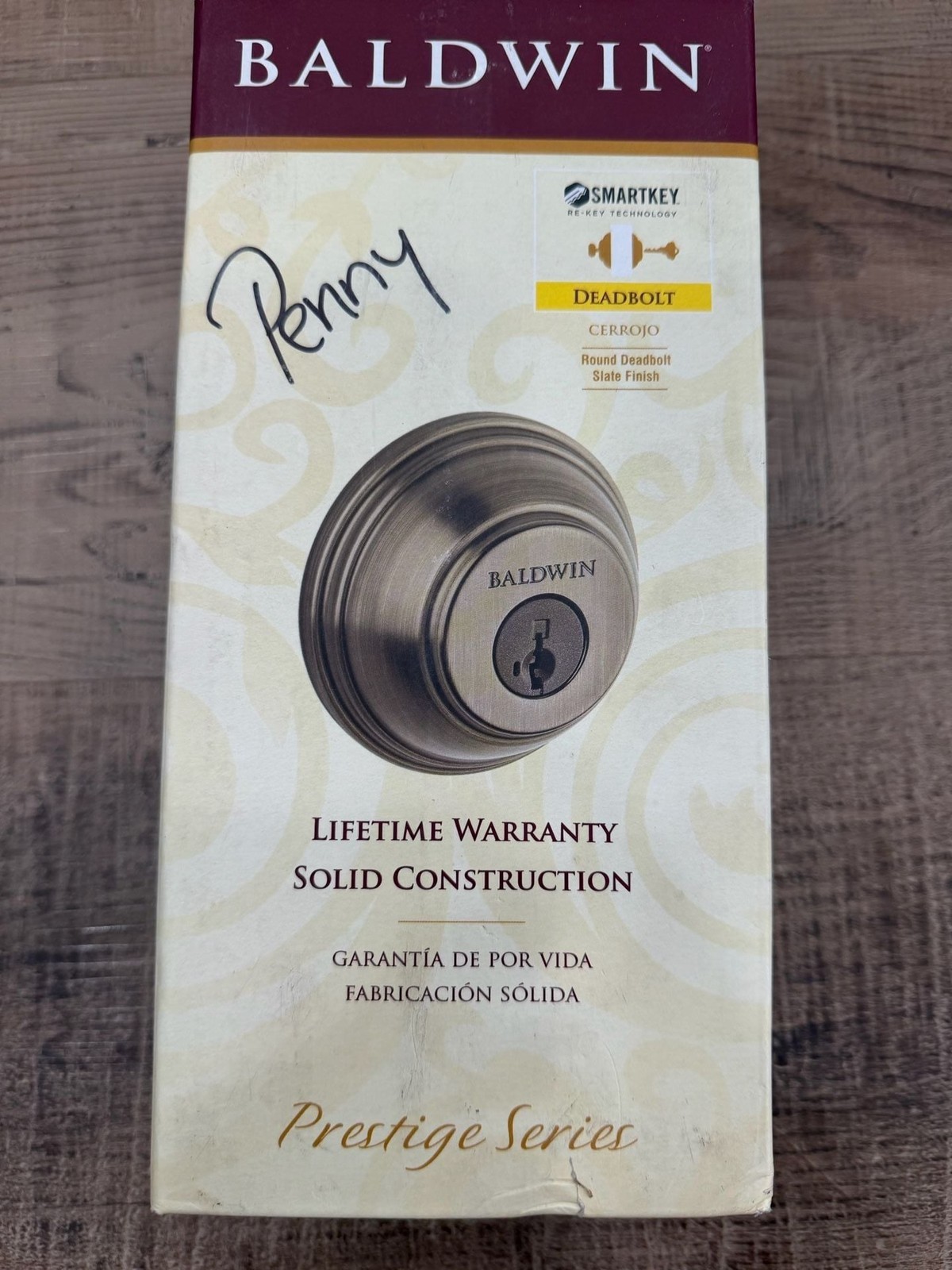 Baldwin Prestige Series Round Deadbolt SmartKey Slate finish, 93800-008 380 RDB Baldwin Prestige Series Round Deadbolt SmartKey Slate finish, 93800-008 380 RDB