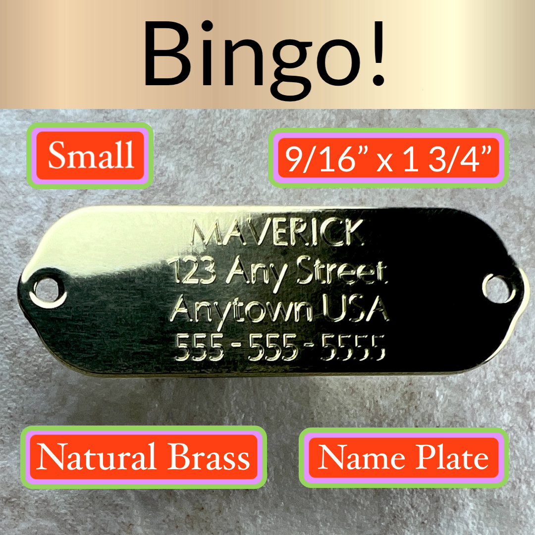 Custom Engraved Tags Personalized NAME PLATE ID Tags NAME PLATE BRASS SMALL