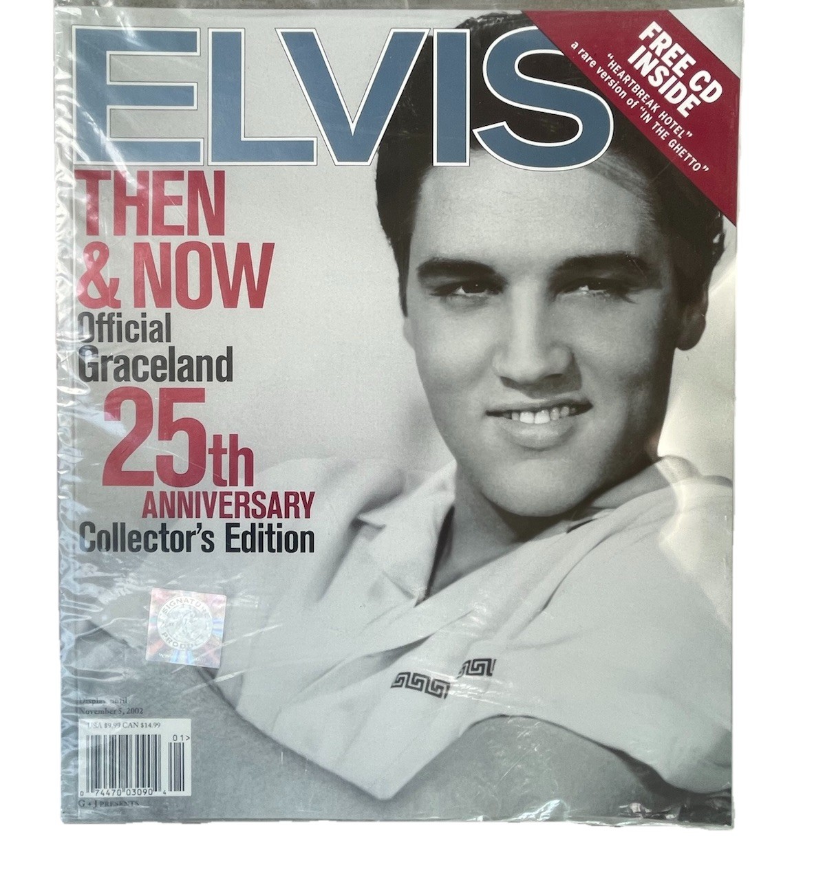 ELVIS PRESLEY  THEN & NOW OFFICIAL GRACELAND 25TH  COLLECTOR EDITION BOOK + CD