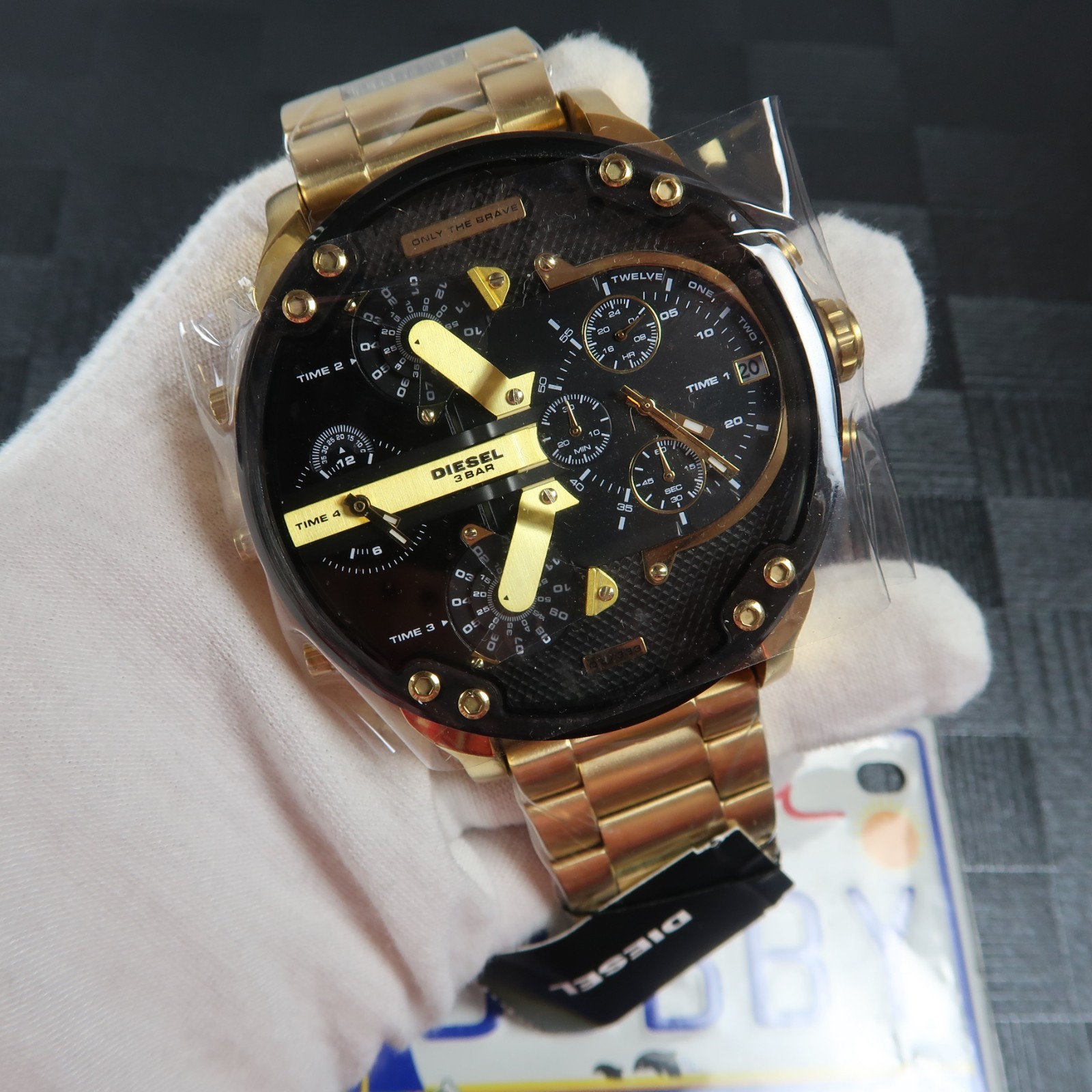 Diesel DZ7333 Mr.Daddy Chronograph Black Dial Gold Stainless Steel Men\'s Watch