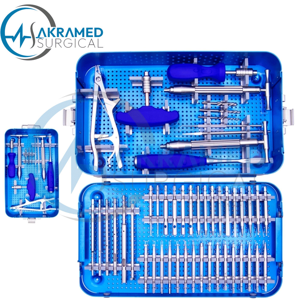 Broken Screw Removal Set with Sterilization Box of 49 Pcs Orthopedic Instruments