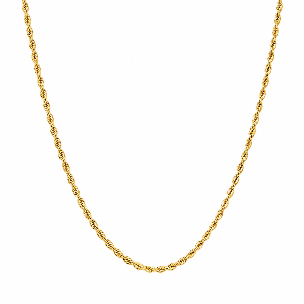 Italian 1/200 14k Yellow Gold Rope Chain Cadena Necklace Men Women 2 1/2mm 22 in