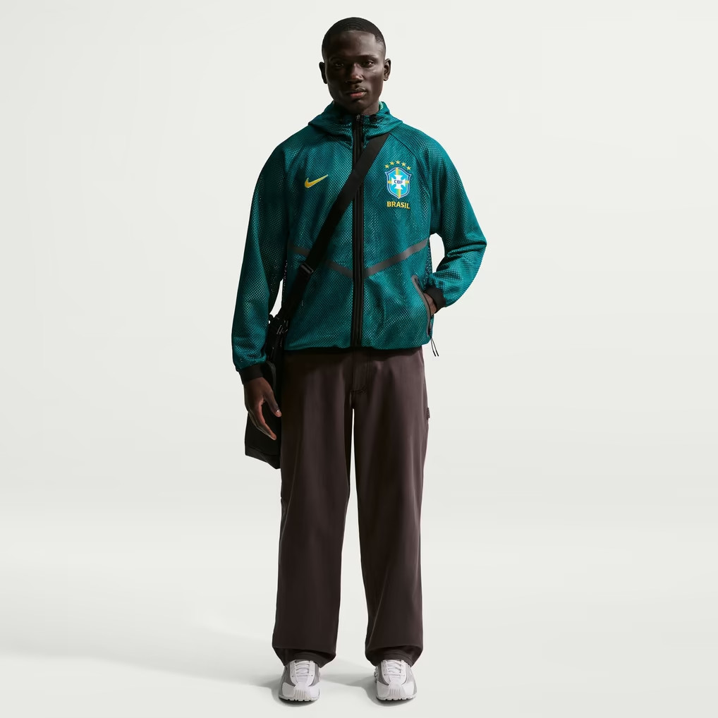 Brazil National Team Nike 2026 Anthem Mesh Dri-FIT Full-Zip Hooded Jacket -Green Brazil National Team Nike 2026 Anthem Mesh Dri-FIT Full-Zip Hooded Jacket -Green