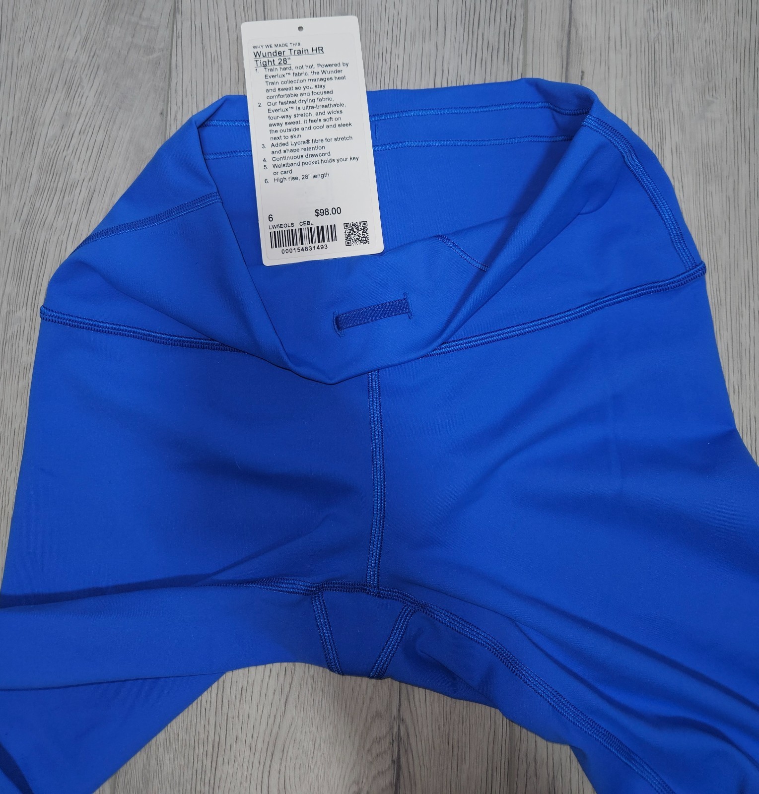 6 NWT lululemon wunder train HR pant blue