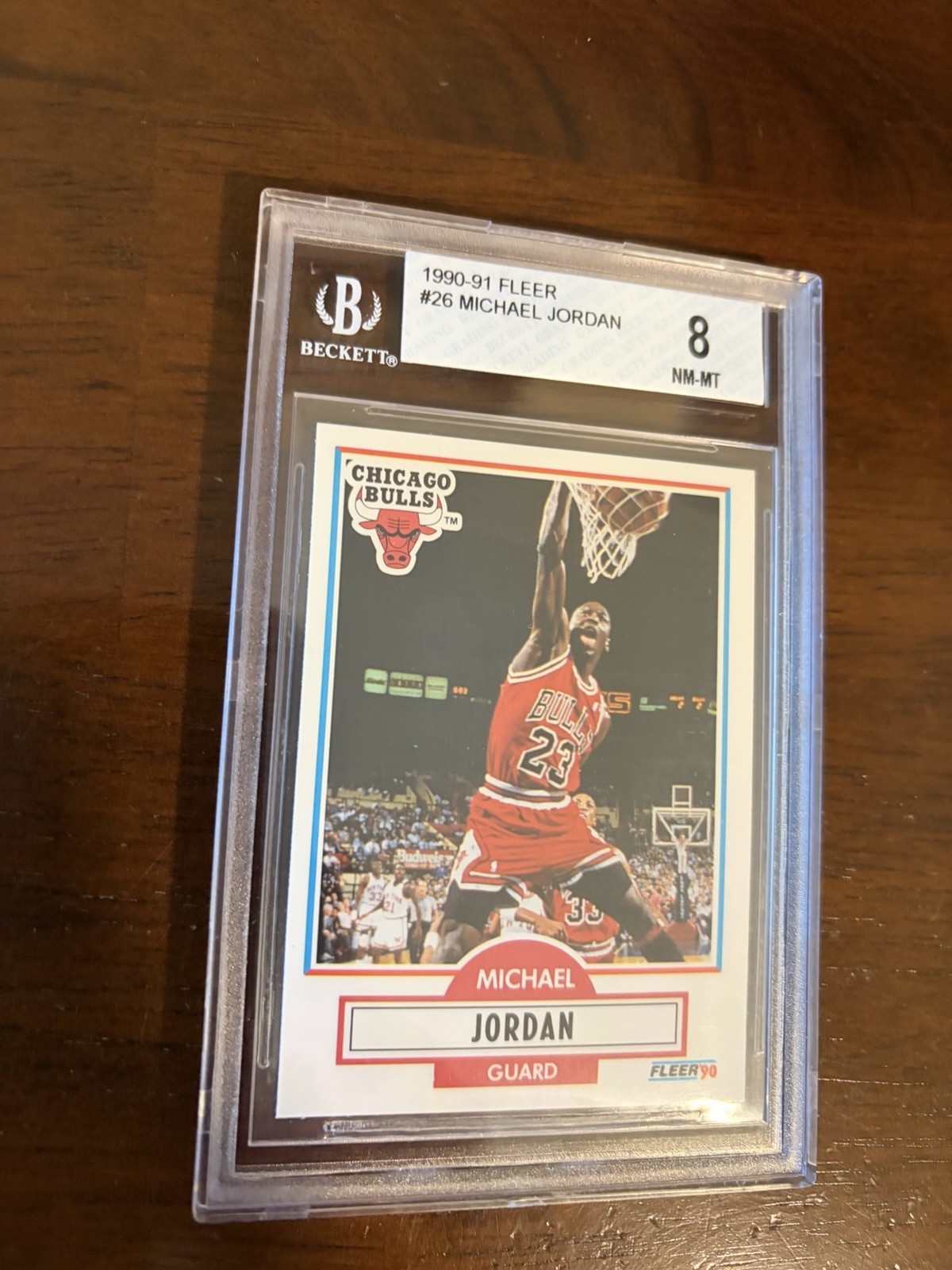 1990-91 Fleer #26 Michael Jordan - Chicago Bulls BGS 8 W/9 Sub 1990-91 Fleer #26 Michael Jordan - Chicago Bulls BGS 8 W/9 Sub