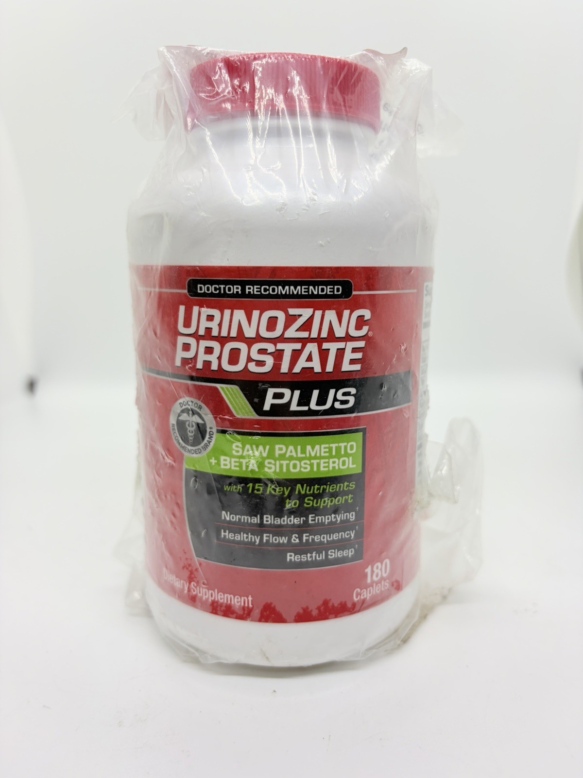 Urinozinc plus Prostate Supplement with Beta Sitosterol Saw Palmetto 180 Caplets