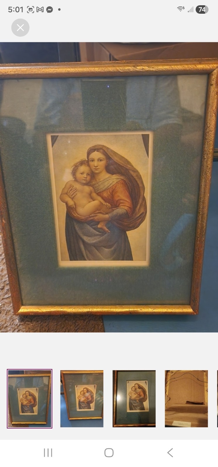 Vintage Ornate Framed Mother and Child Print by Dietrich - Mid-Century Style Art Vintage Ornate Framed Mother and Child Print by Dietrich - Mid-Century Style Art