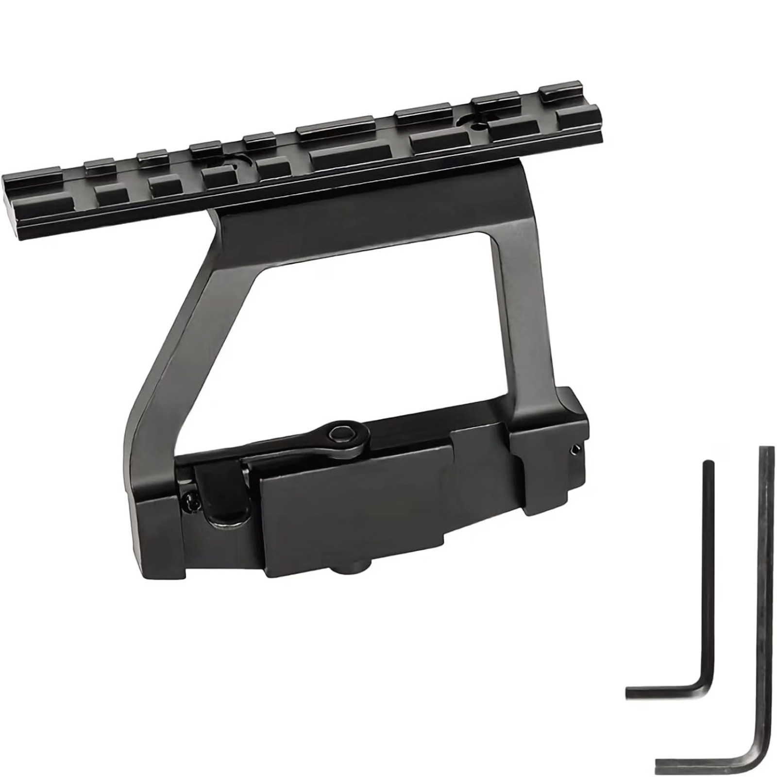 Tactical AK Side Rail Scope Mount – 20mm Rail, Quick Detach Lever