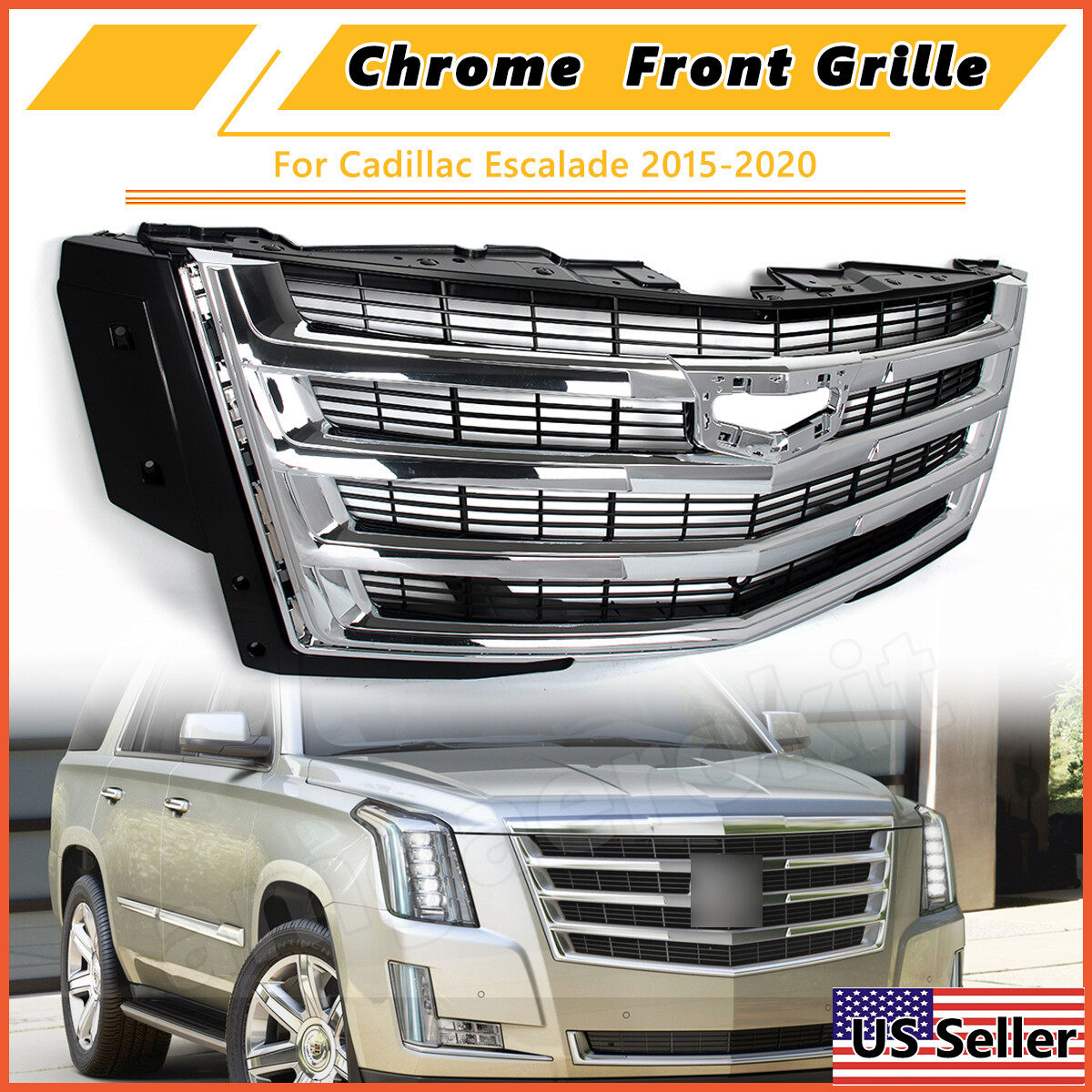 For 2015-2020 Cadillac Escalade Front Grille Assembly 23329115 Chrome Grill