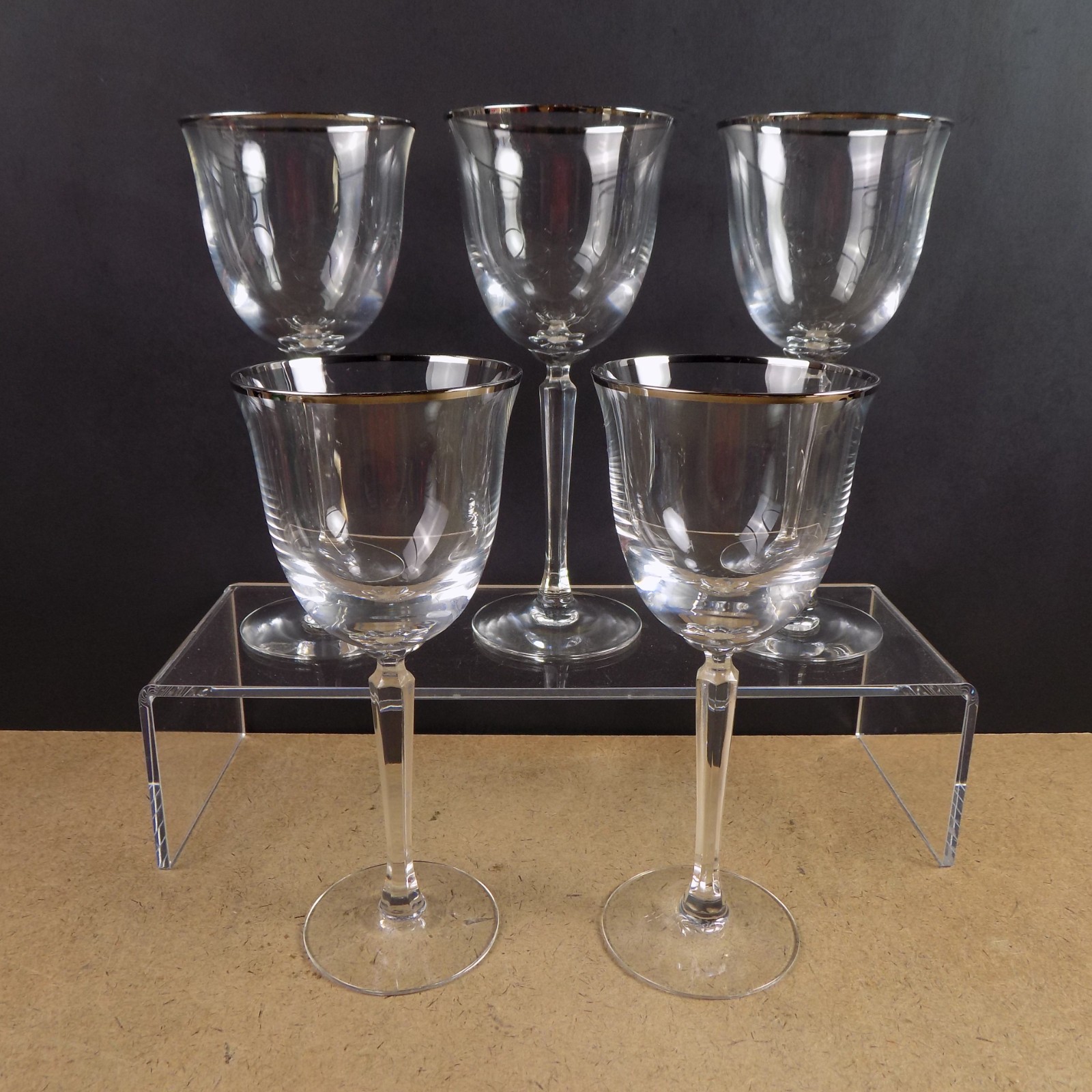 5 Lenox Crystal Classic Federal Platinum 7.25\ 5 Lenox Crystal Classic Federal Platinum 7.25\