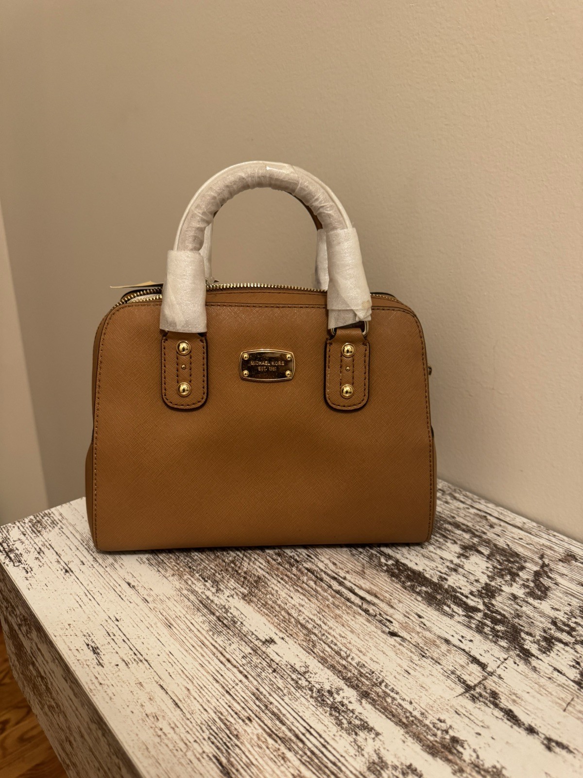 Michael Kors Small Saffiano Leather Satchel Purse Bag