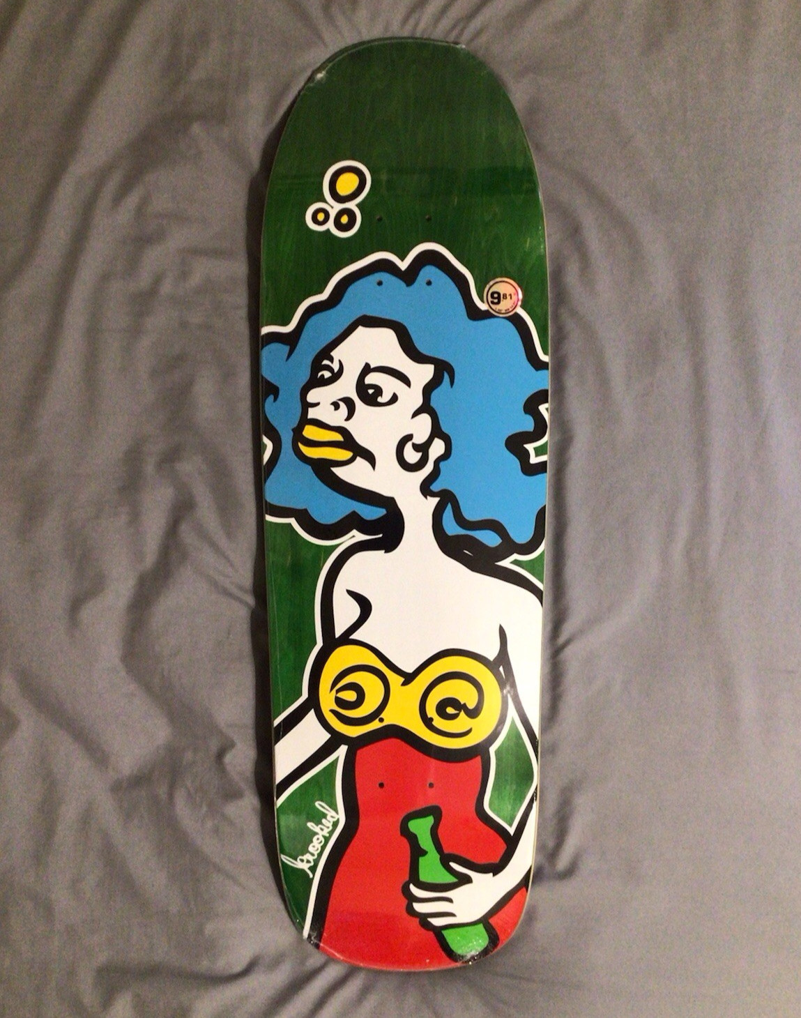 2023 New Shrink Krooked Mermaid Redux Green Stain Skateboard Deck 9.81 Mark Gonz