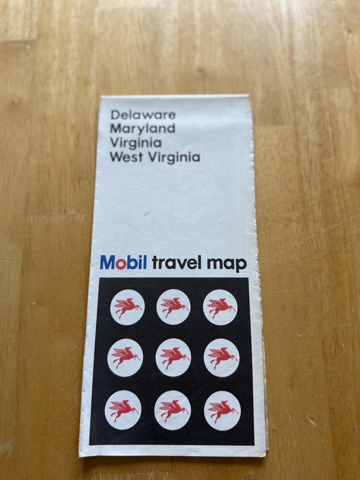 Vintage 1971 Mobil Delaware MD VA WV Travel Map Fold-Out Gas Oil White USA