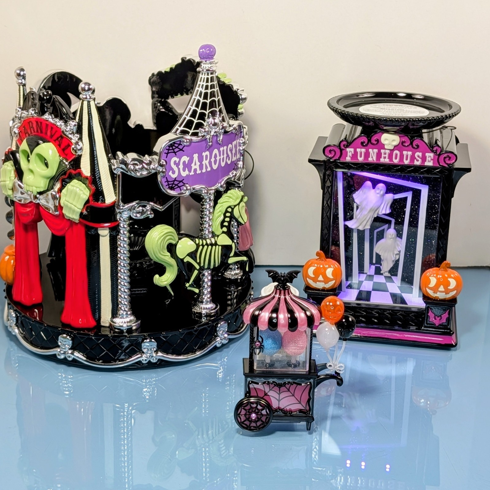 3 pc Halloween 2026 Circus Luminary Funhouse Pedestal Carnival Bath & Body Works