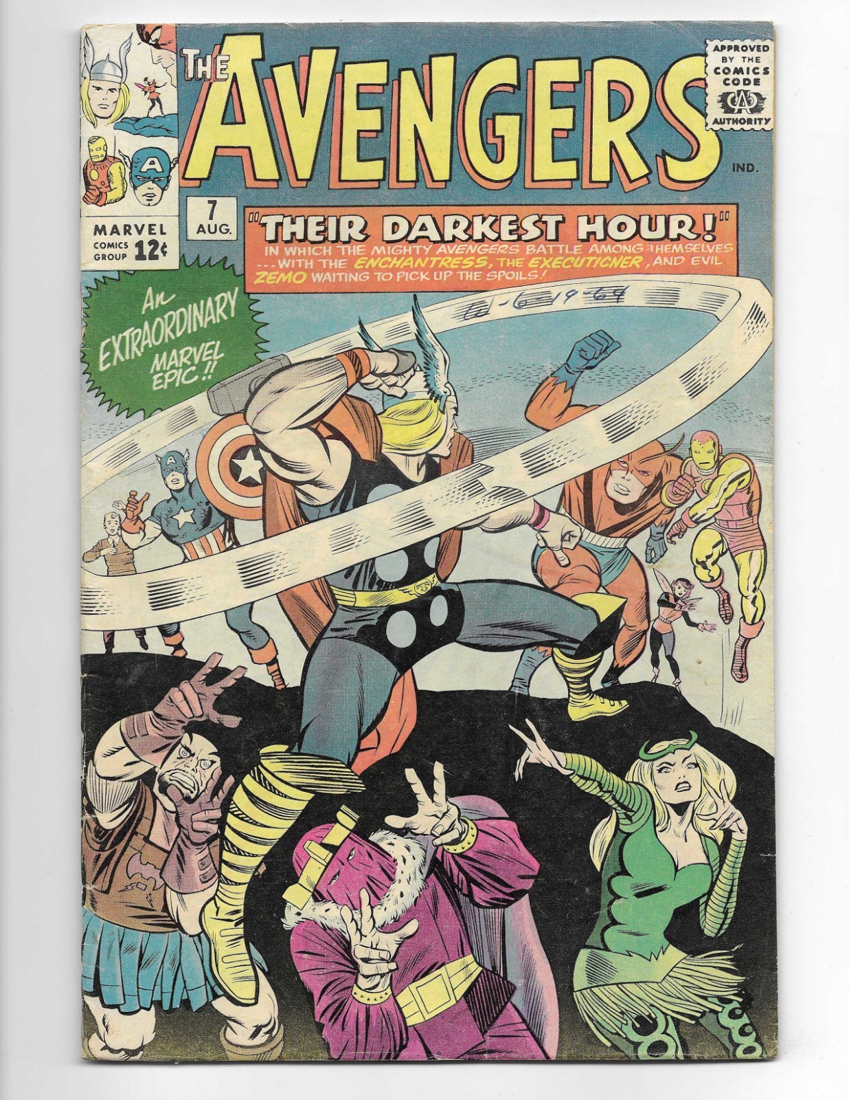 Avengers 7 1964 Marvel Comics VG+ 4.5 Baron Zemo Enchantress Captain America
