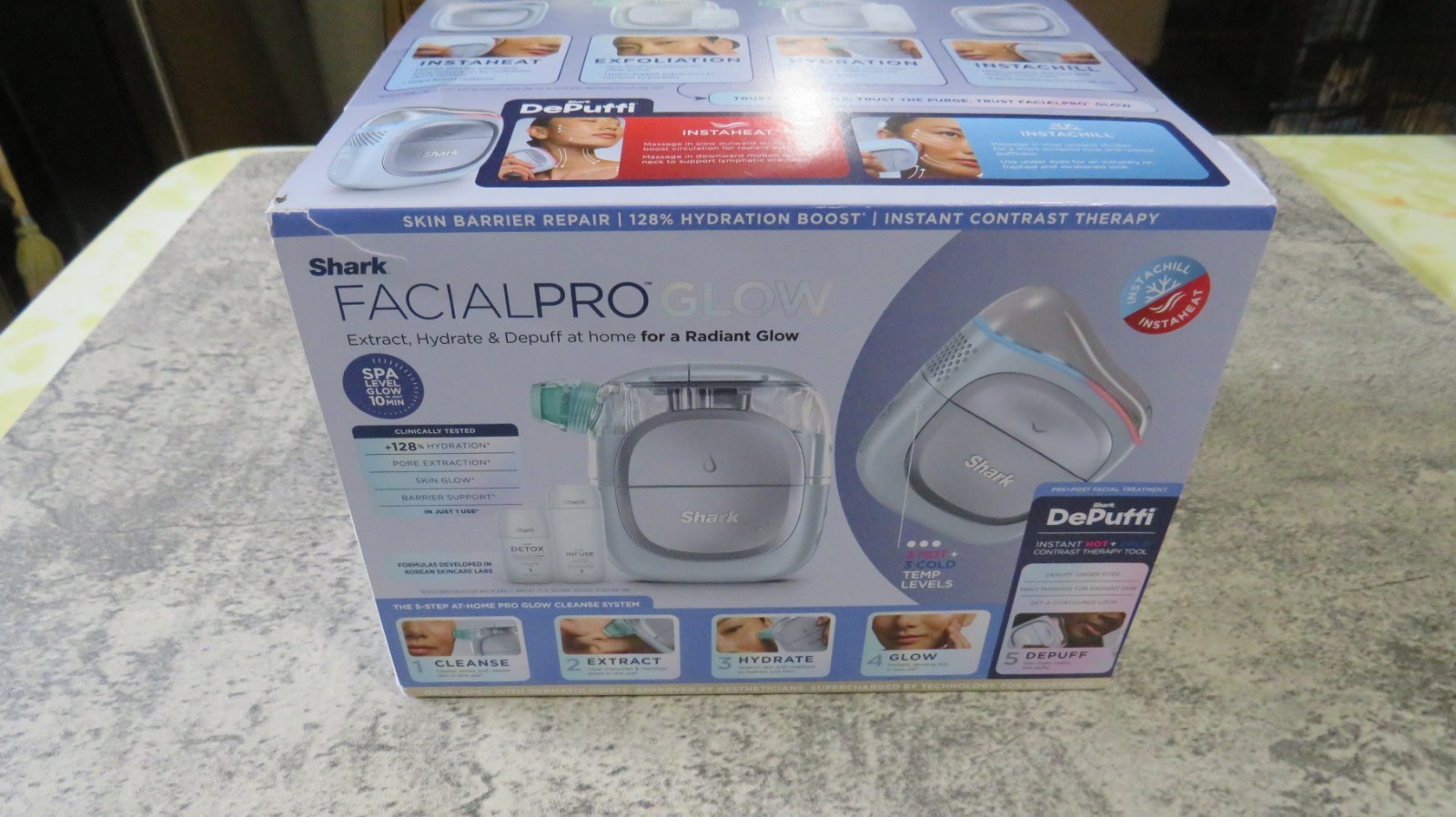 Shark FacialPro Glow at-Home Hydro-Powered Facial System, Blue, FH320 Shark FacialPro Glow at-Home Hydro-Powered Facial System, Blue, FH320