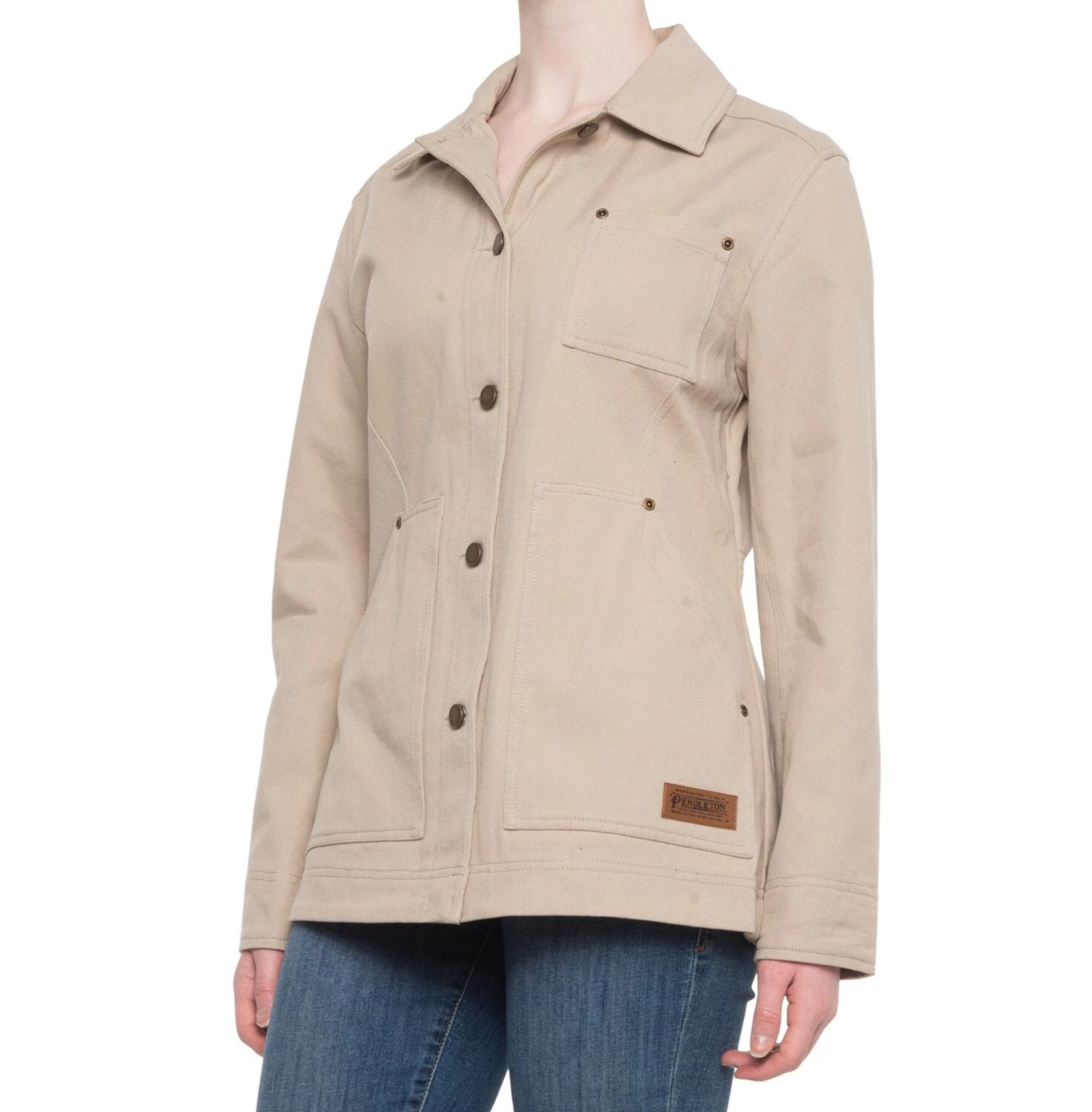 Pendleton Blaine Canvas Barn Coat Womens M Medium Plaza Taupe Jacket NWT