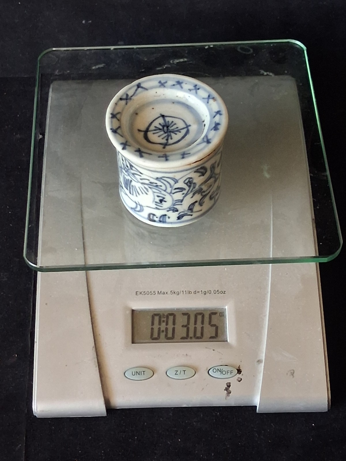 Antique Chinese Blue and White Porcelain Ink Box with Lid Tongzhi 1860\'s  2\