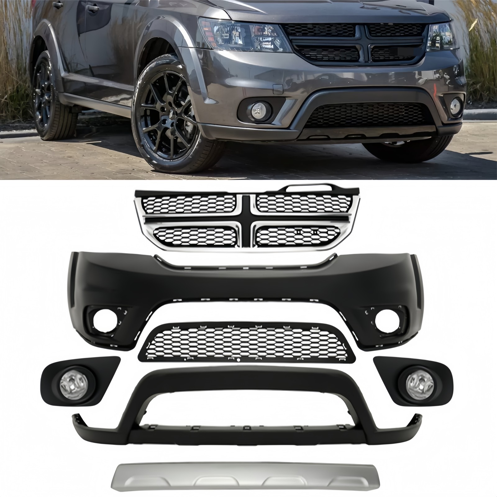 For 2011-2019 Dodge Journey Front Bumper Cover Complete For 2011-2019 Dodge Journey Front Bumper Cover Complete