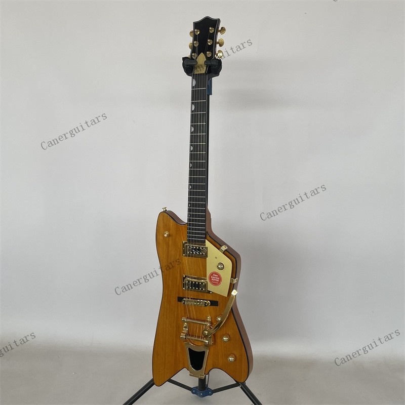 Solid Electric Guitar Stainless Rounded Fret Edge Bigsby Bridge Orange Stock US