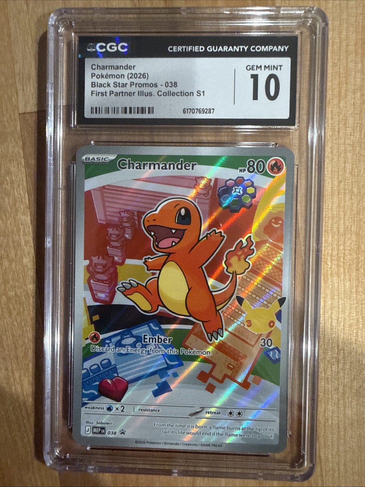 CGC 10 Charmander MEP038 First Partner Illustration Collection Series 1 Pokemon CGC 10 Charmander MEP038 First Partner Illustration Collection Series 1 Pokemon