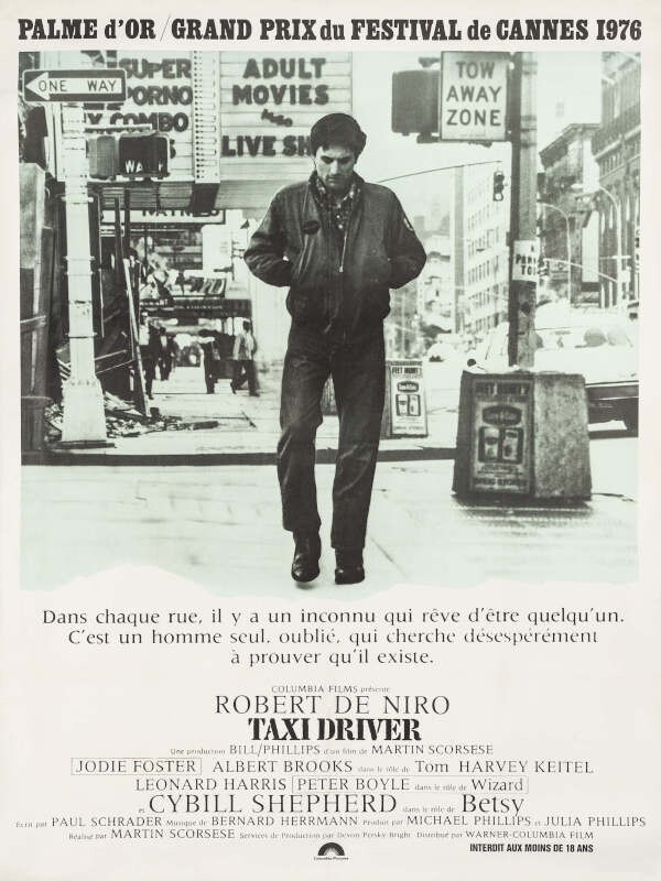 1976 TAXI DRIVER VINTAGE MOVIE POSTER PRINT FRANCE 36x27 9 MIL PAPER