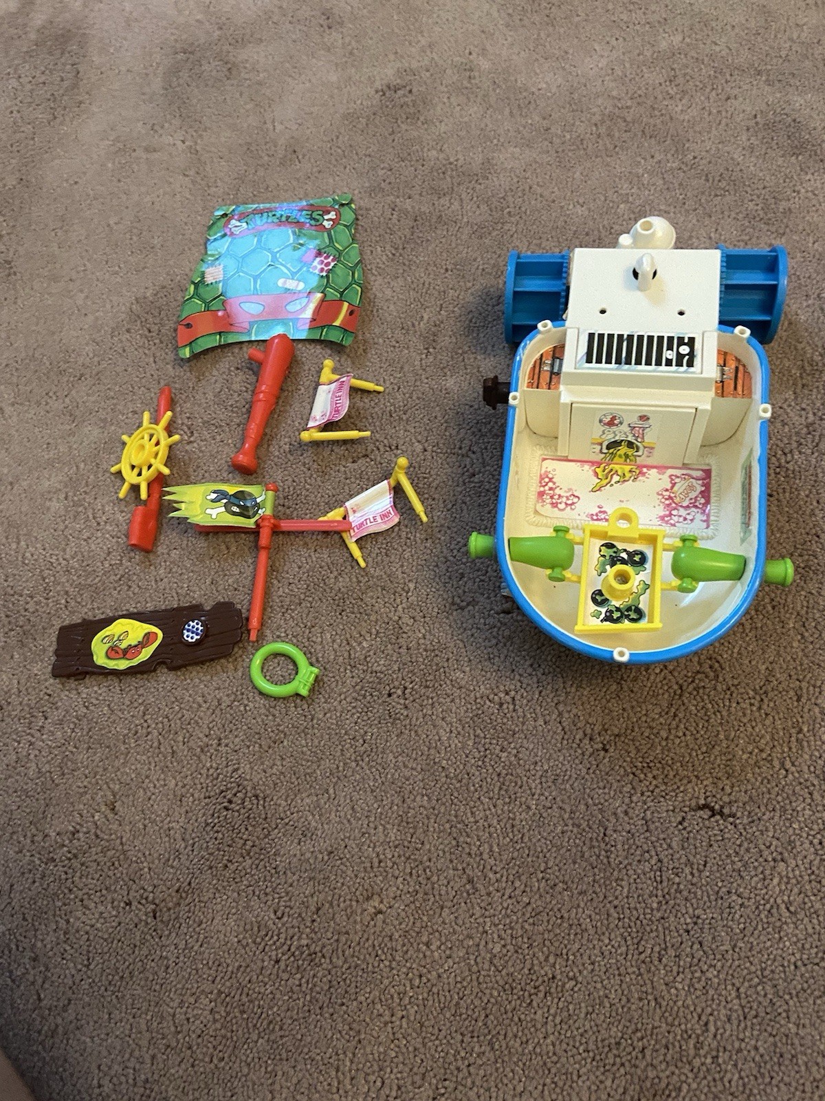 Vtg TMNT LEO\'S JOLLY TURTLE TUBBOAT vehicle Near COMPLETE Wacky Action bodacious Vtg TMNT LEO\'S JOLLY TURTLE TUBBOAT vehicle Near COMPLETE Wacky Action bodacious