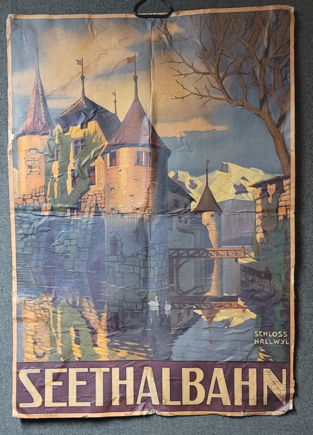 Vtg Oskar Doswald Seethalbahn Swiss Travel Poster Schloss Hallwyl Railway Art Vtg Oskar Doswald Seethalbahn Swiss Travel Poster Schloss Hallwyl Railway Art