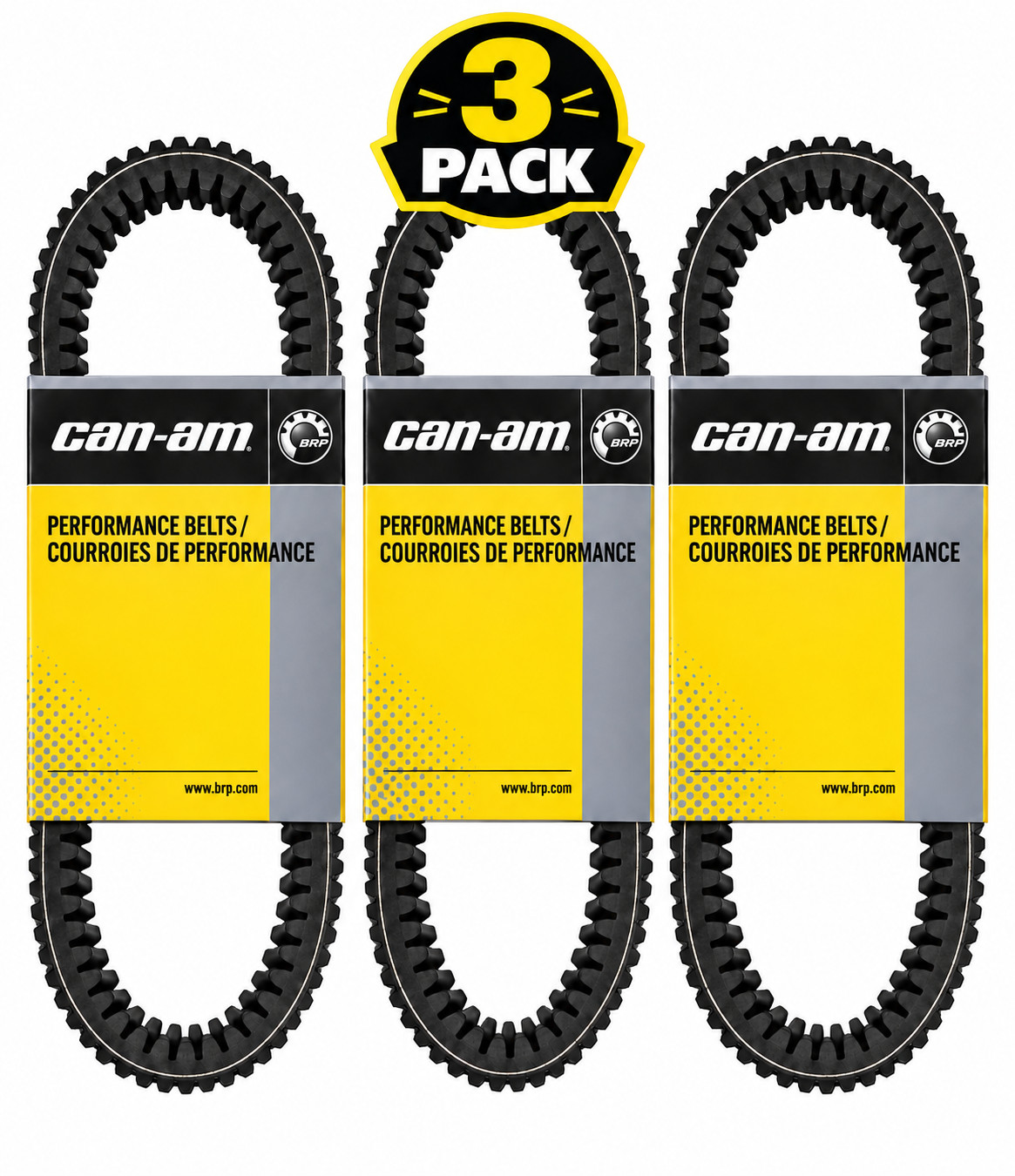 3 Packs - Can-Am New OEM 100% PBO Performance Drive Belt Maverick X3, 422280652 3 Packs - Can-Am New OEM 100% PBO Performance Drive Belt Maverick X3, 422280652