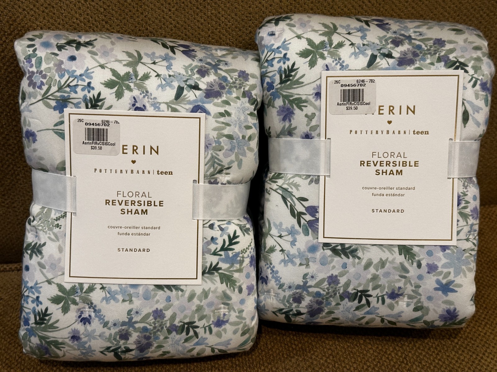 Pottery Barn Teen AERIN Floral Reversible Set of 2 Standard Shams New w/tags Pottery Barn Teen AERIN Floral Reversible Set of 2 Standard Shams New w/tags