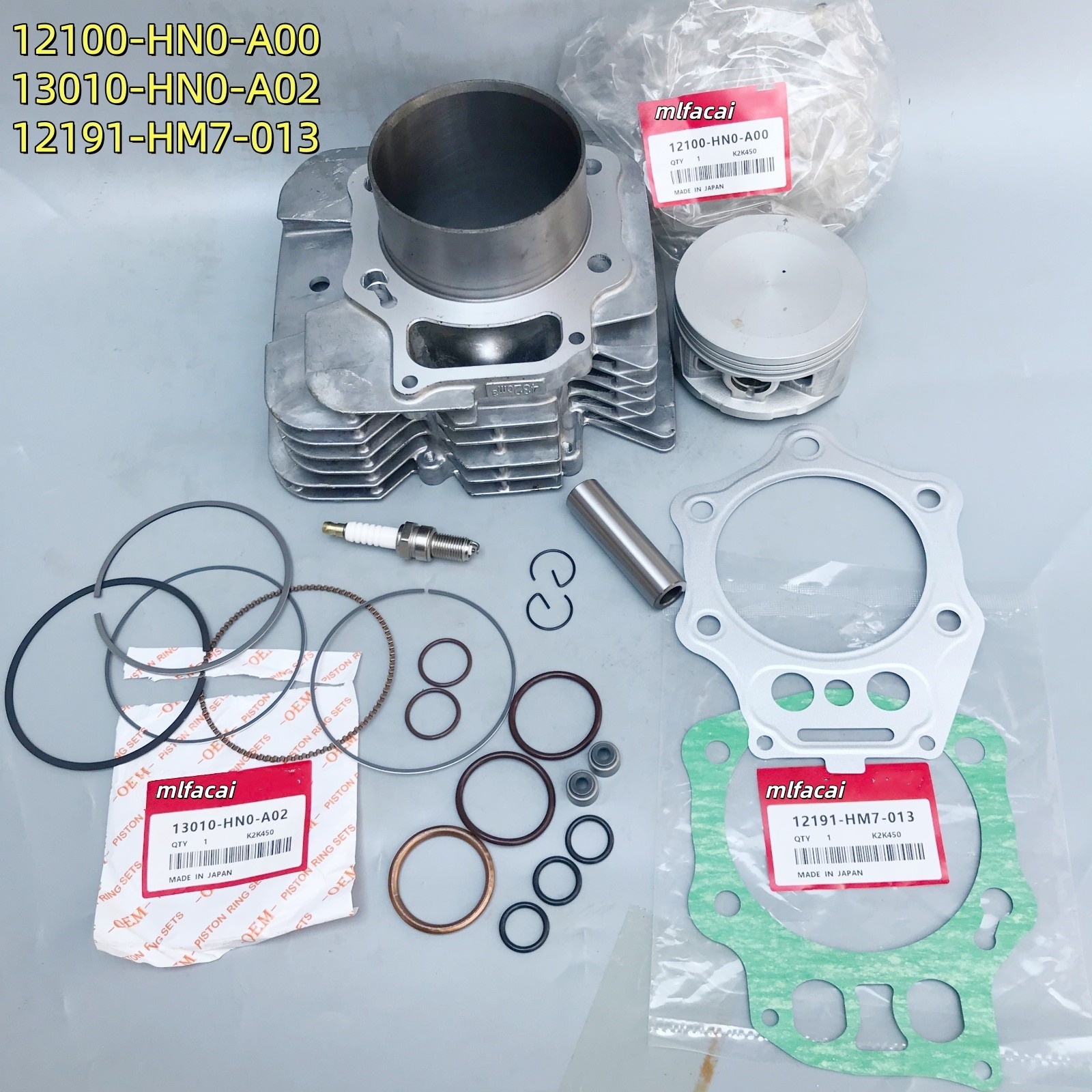 OEM Top End Rebuild Kit Cylinder Piston For 1998-2004 Honda Foreman 450